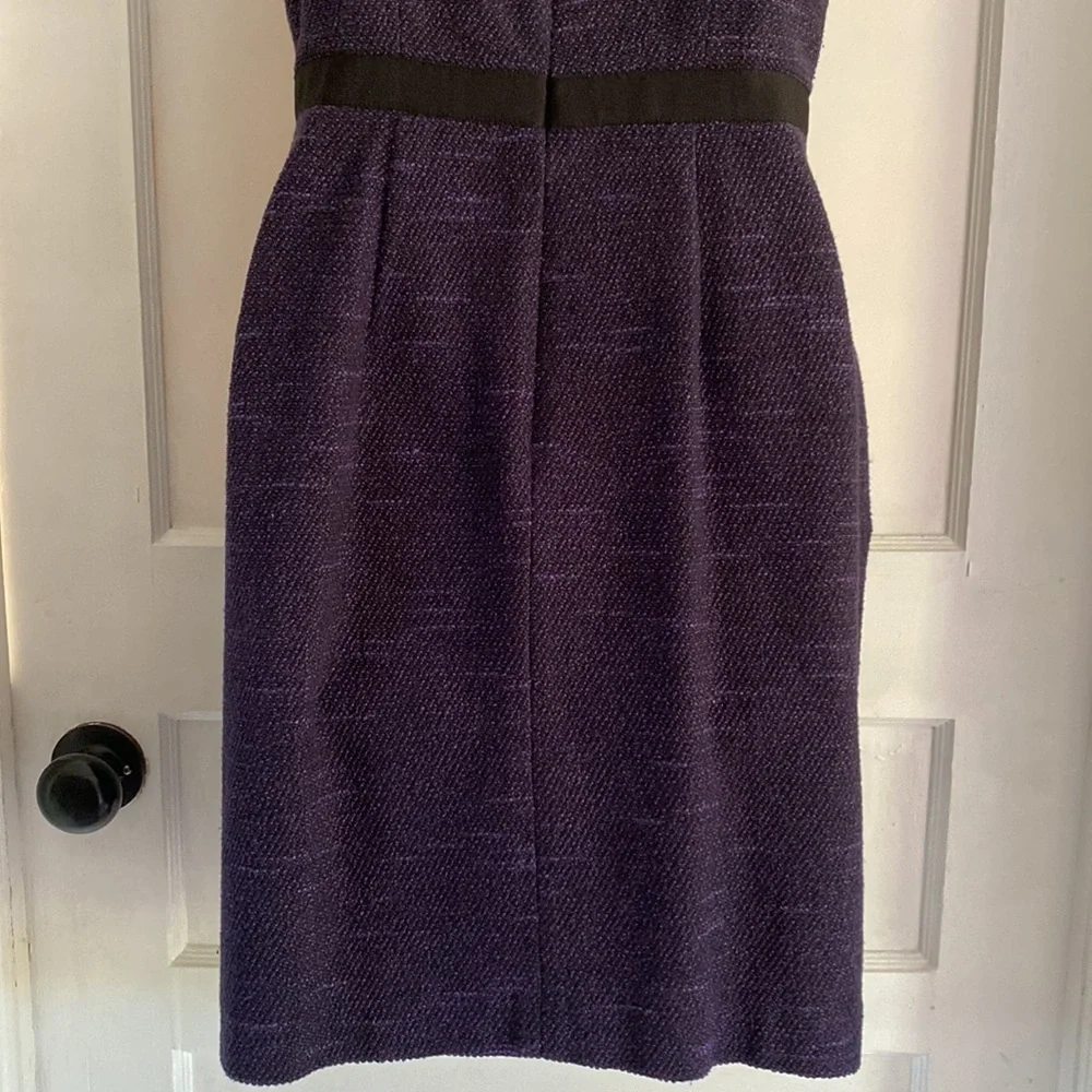 Shoshanna Purple Tweed Sleeveless Retro Fit and Flare Dress - size 6